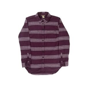 Duluth purple striped button up shirt jacket shacket mens Medium